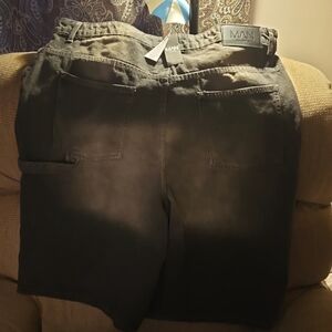 Tall Carpenter Detail Denim Jorts In Grey size 38